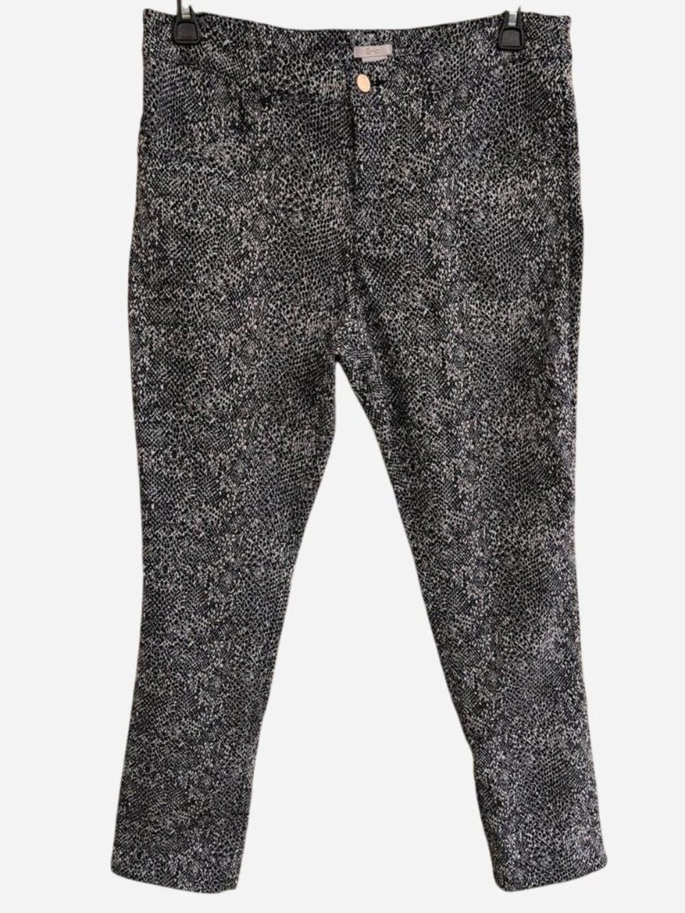 Eric Snake Print Pants Women’s Size 14 Black White Stretch Jeans Style Ankle